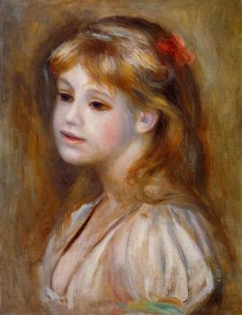 Pierre Auguste Renoir : Little Girl with a Red Hair Knot
